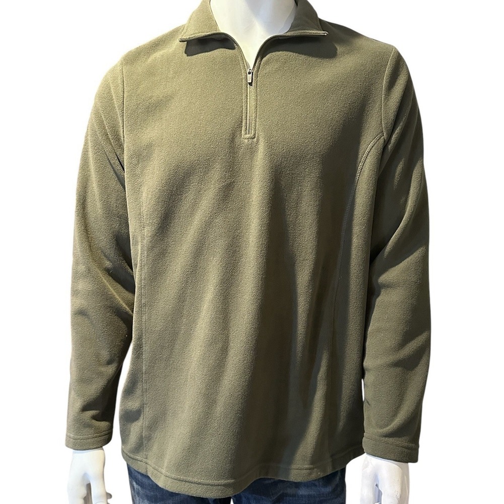 Lands' End Mens XL/T Olive NWOT Regular Quarter Zip Fleece Pullover Shirt MT13
